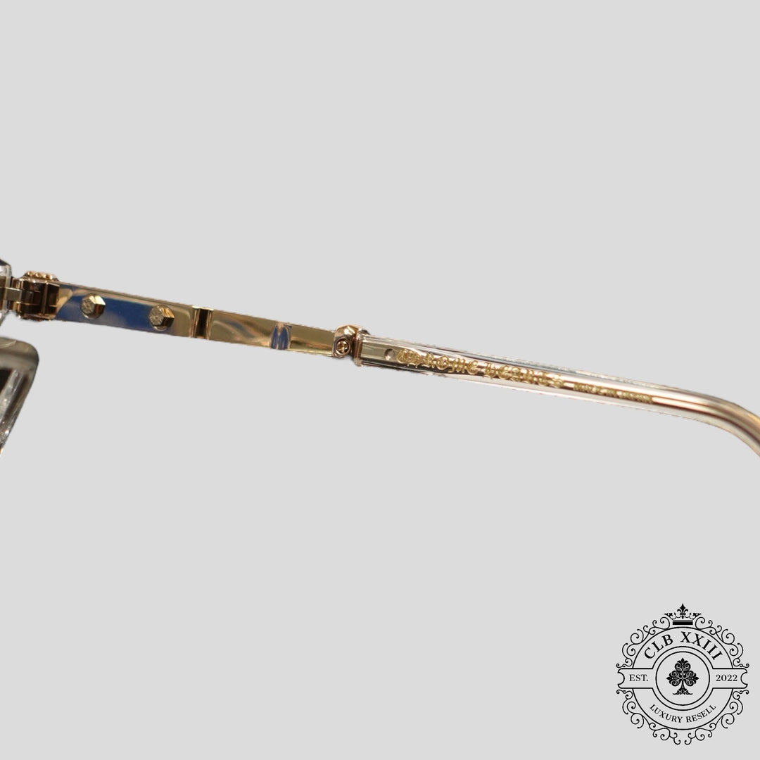Chrome Hearts Tittansluvr Glasses in Clear/Gold