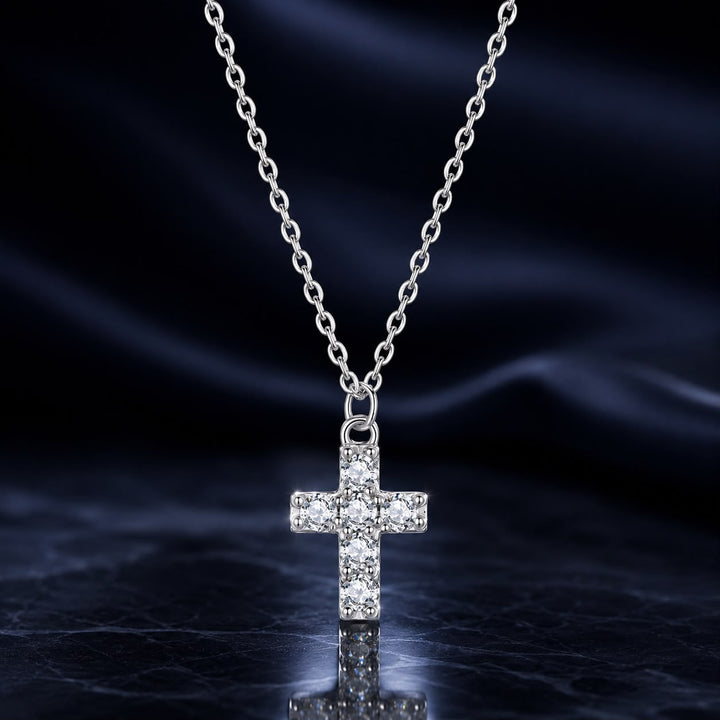 925 Sterling Silver Moissanite Pendant Necklace 40+5cm for Women