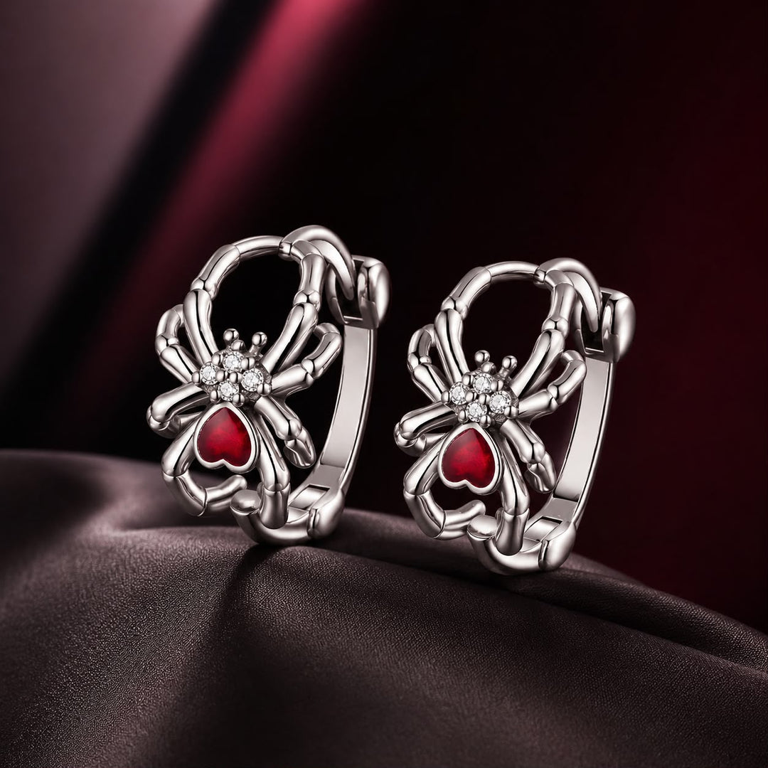 925 Sterling Silver Earrings with Pavé Setting CZ and Enamel Process
