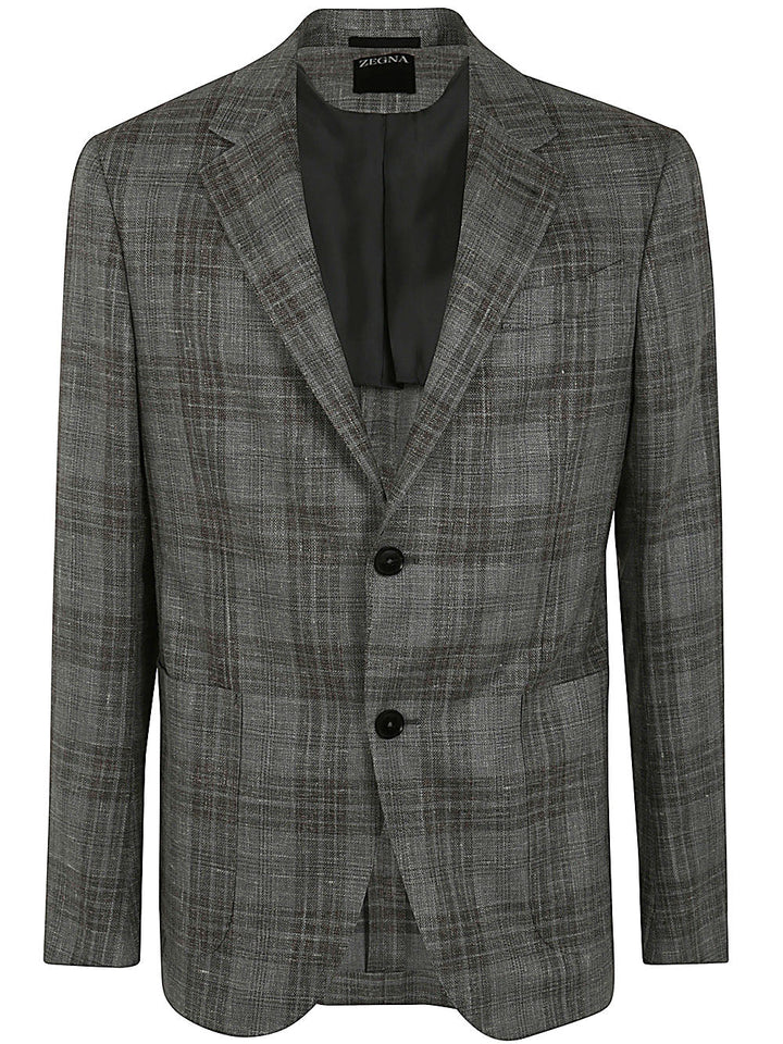 Zegna Men Wool And Silk Blend Jacket