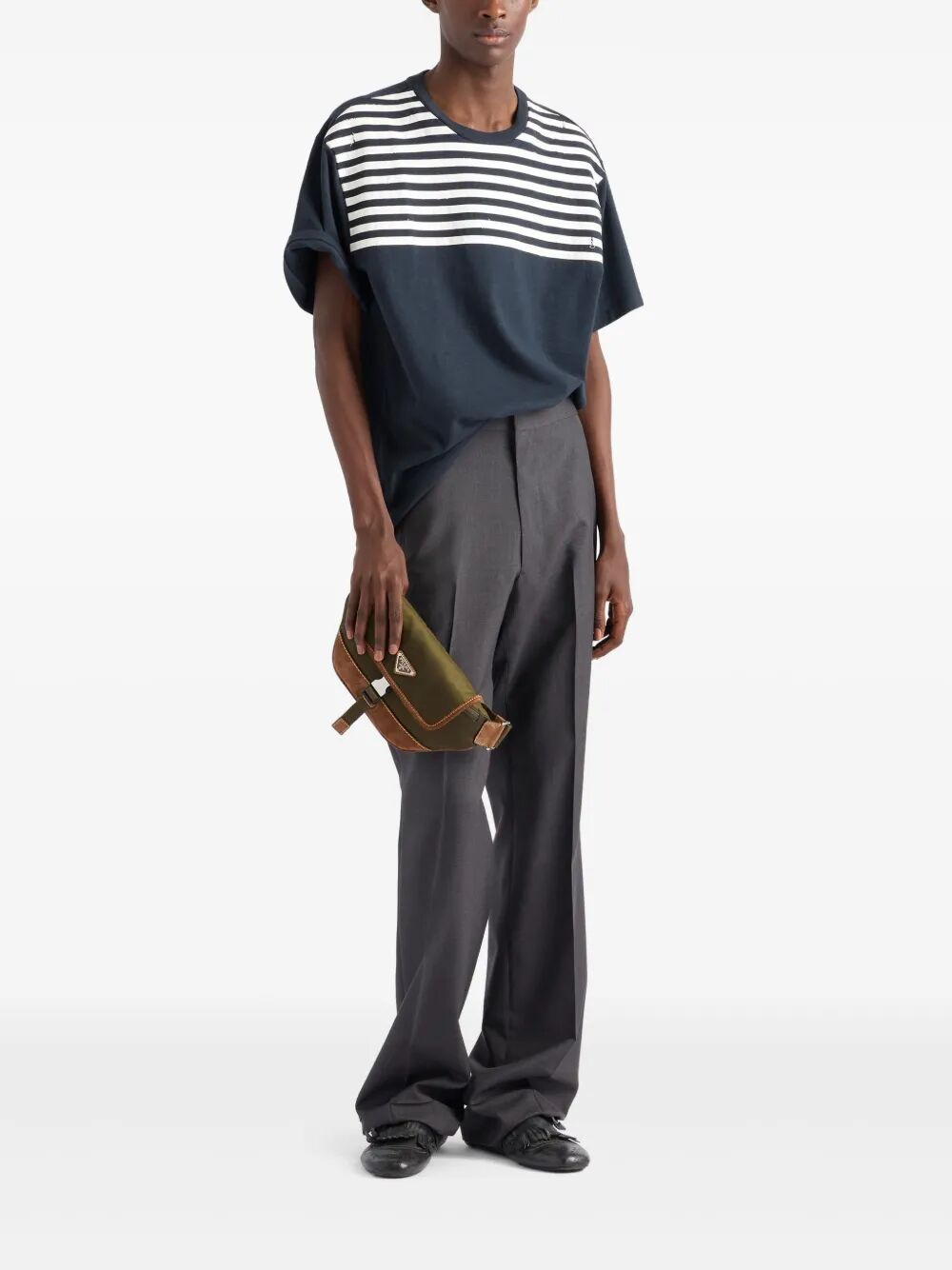 Prada Men Re-Nylon And Suede Belt Bag