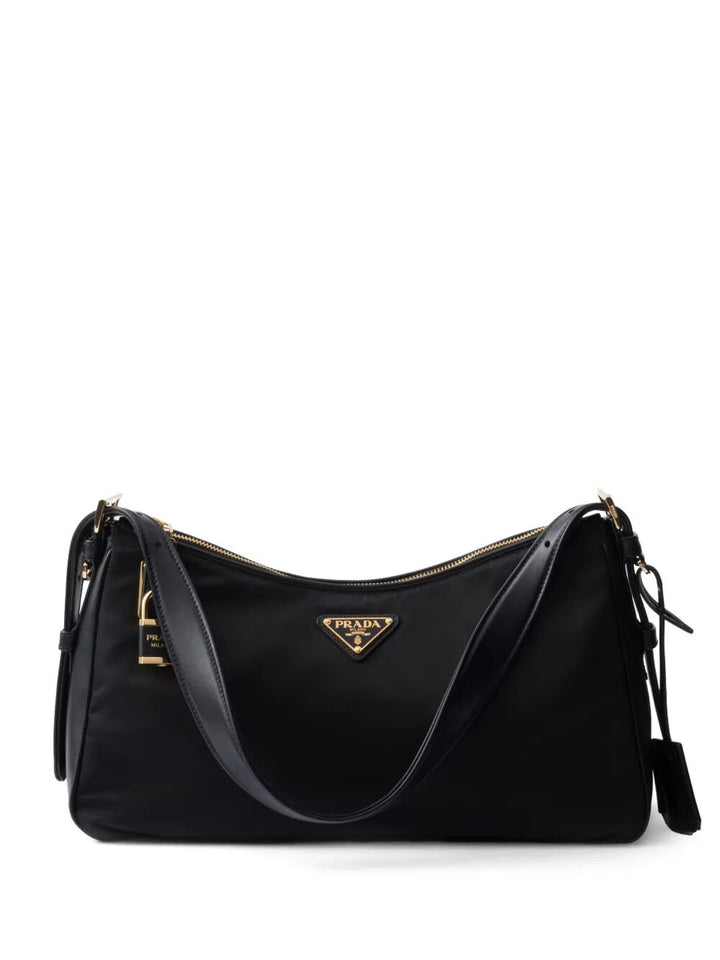 Prada Women Prada Aimée Large Re-Nylon And Leather Shoulder Bag With Padlock