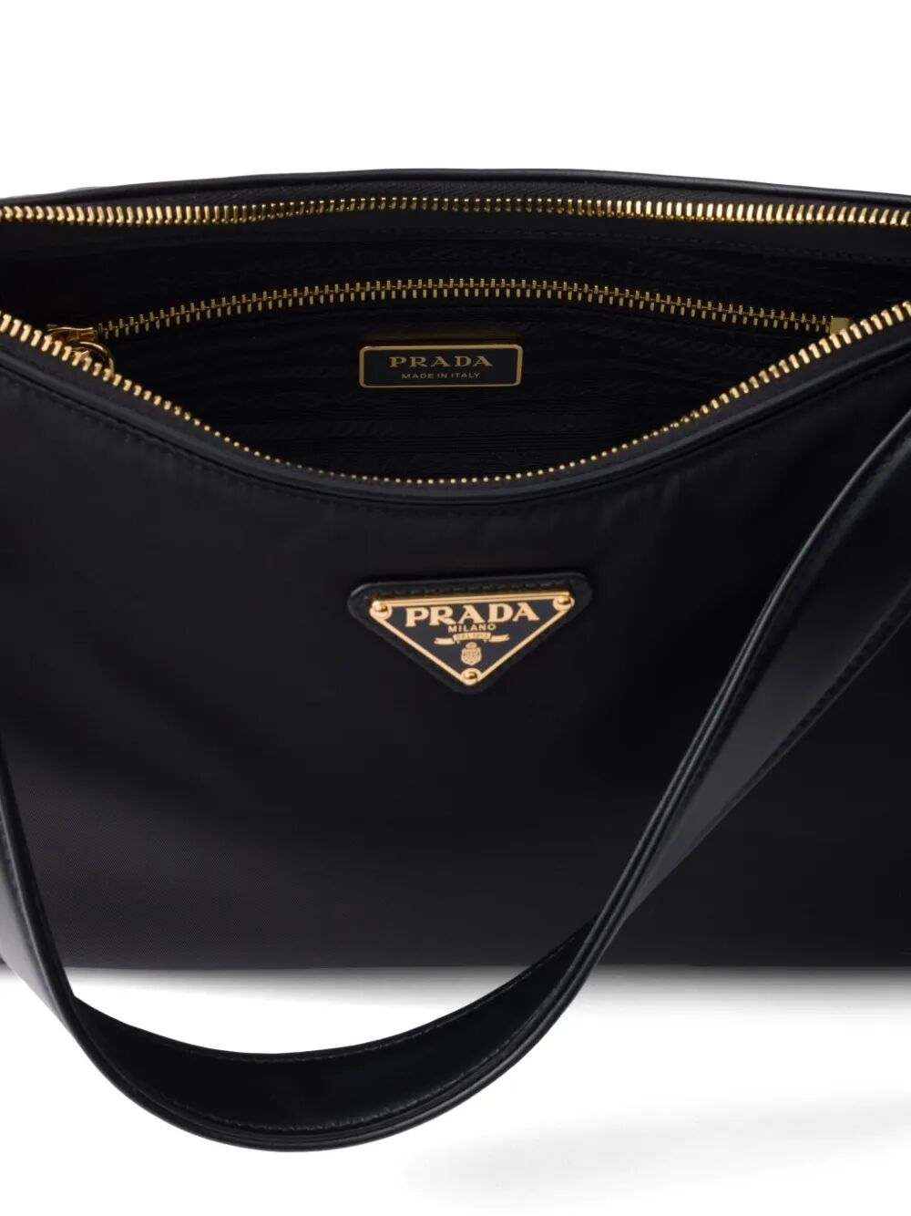 Prada Women Prada Aimée Large Re-Nylon And Leather Shoulder Bag With Padlock