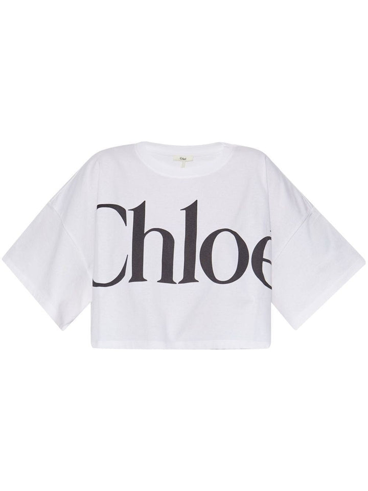 Chloe Women Cropped Boxy Logo T-Shirt