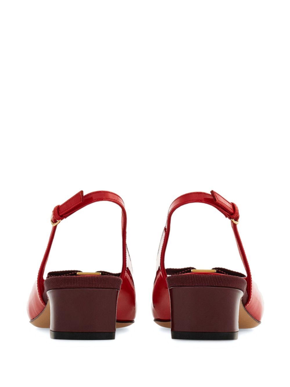 Ferragamo Women Rivada Patent Leather Slingback With Vara Bow