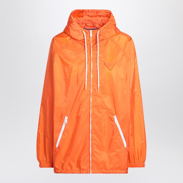 Prada Orange Raincoat In Lightweight Re-Nylon Women
