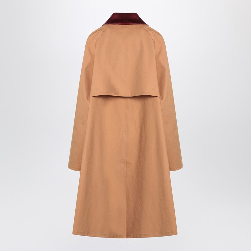 Prada Honey-Coloured Trench Coat In Cotton Women
