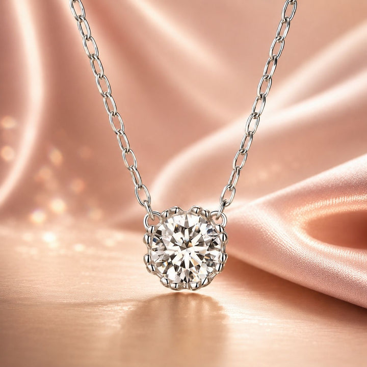 925 Sterling Silver Adjustable Necklace with CZ Pendants for Women