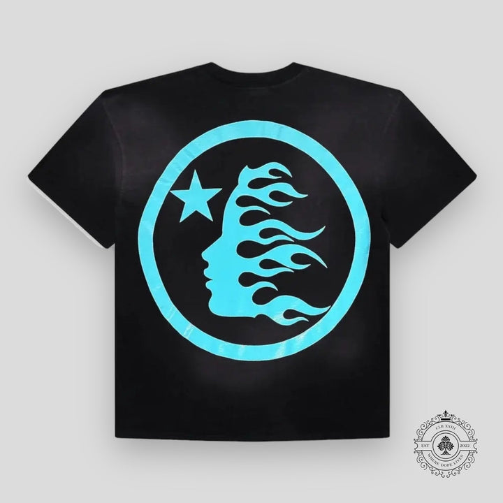 Hellstar Sport Logo Gel T-shirt in Black / Aqua