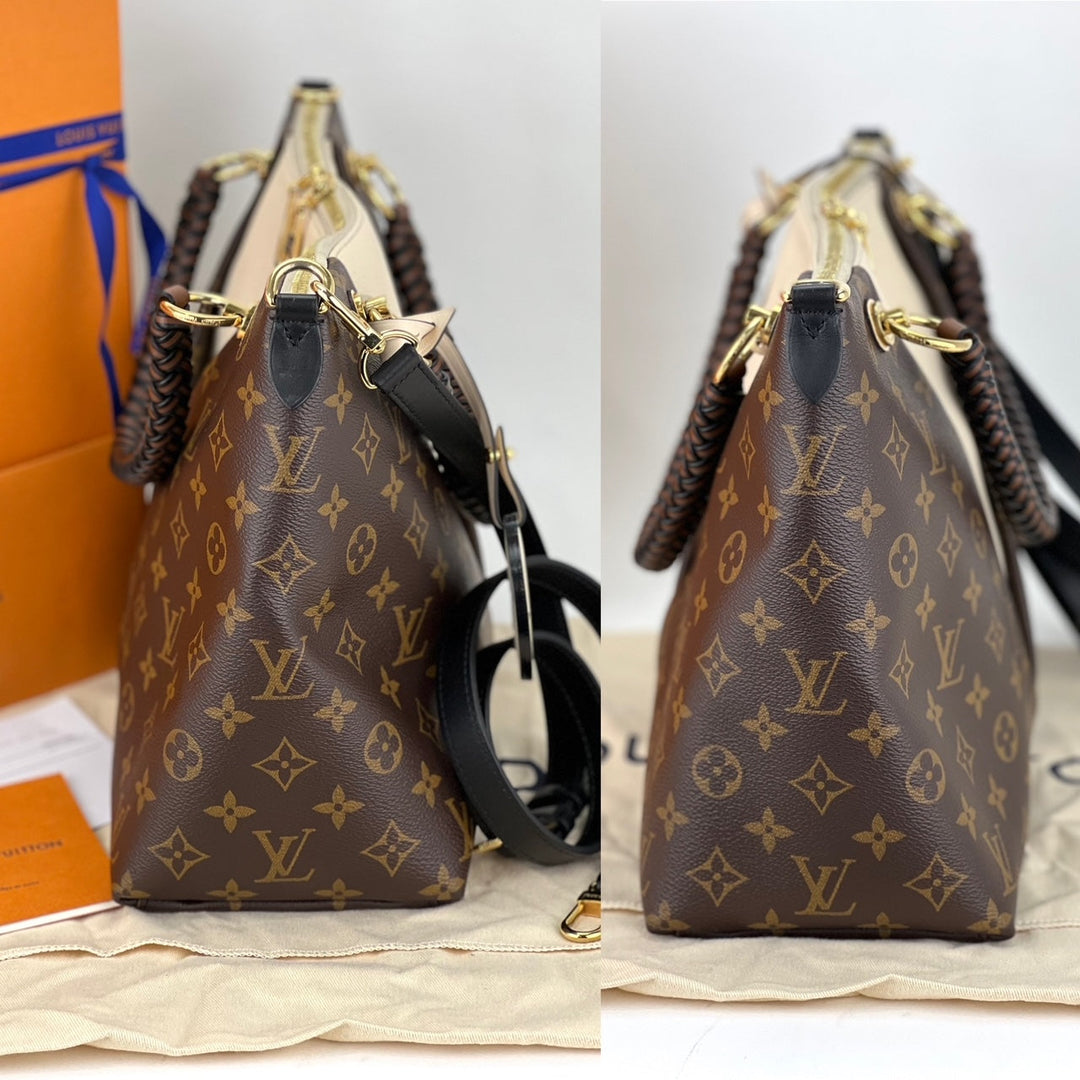 Louis Vuitton Monogram Braided V Tote MM white leather bag – STORE 7994