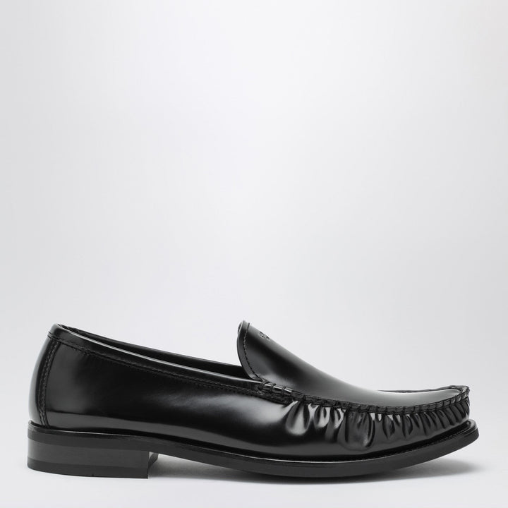 Prada Black Brushed Leather Loafers Men