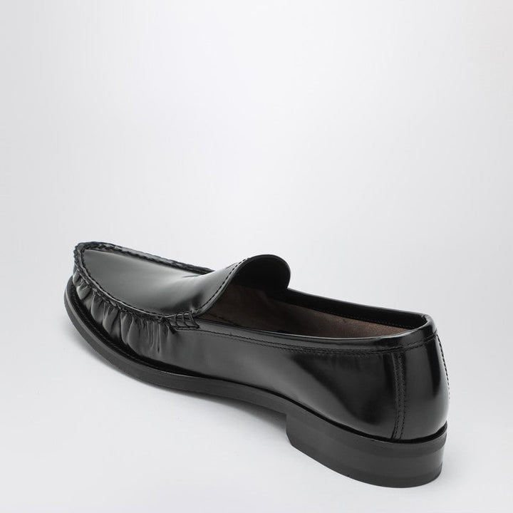 Prada Black Brushed Leather Loafers Men