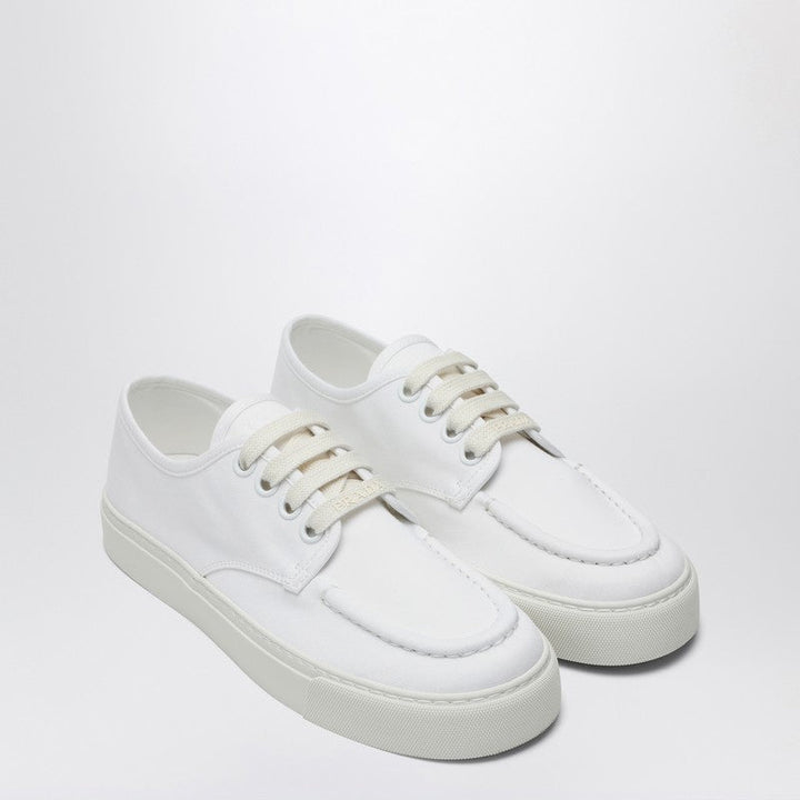 Prada White Sneaker In Cotton Canvas Men