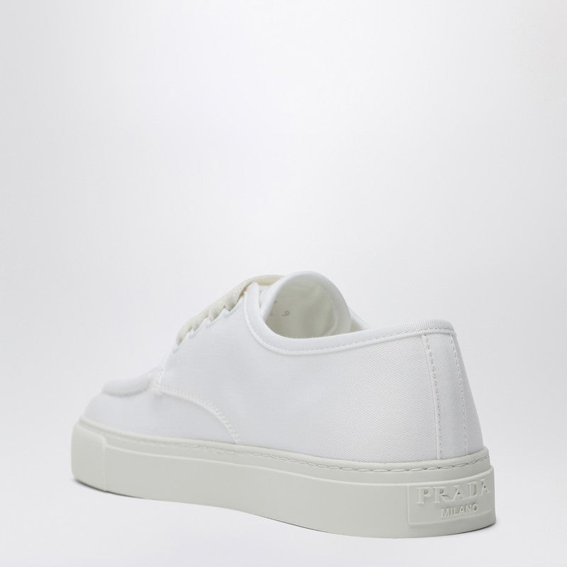 Prada White Sneaker In Cotton Canvas Men