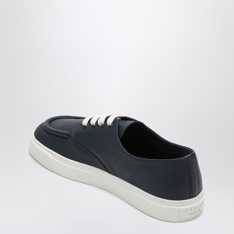 Prada Blue Baltic Hammered Leather Sneaker Men
