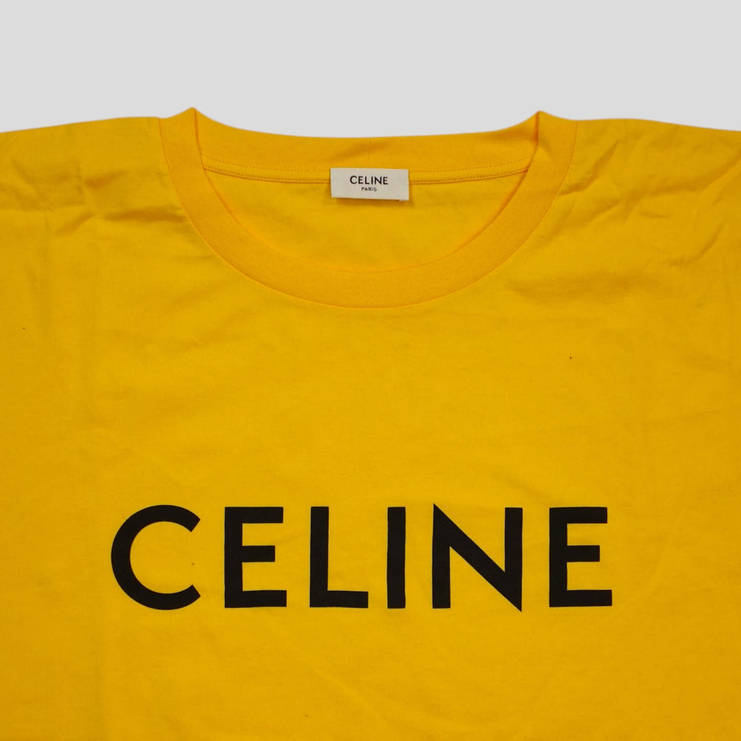 Celine Homme Logo Tee in Yellow