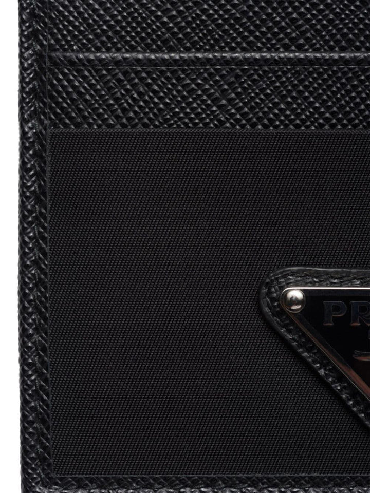 PRADA Mini Saffiano Card Case with Logo Triangle