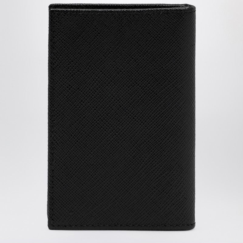 Prada Black Vertical Wallet In Saffiano Men