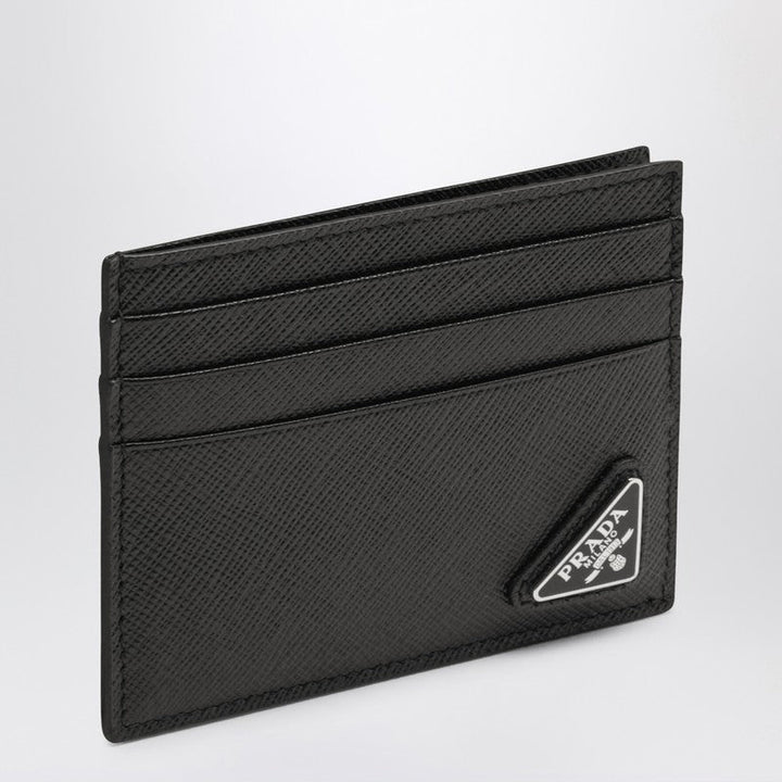 Prada Black Saffiano Leather Credit Card Holder Men