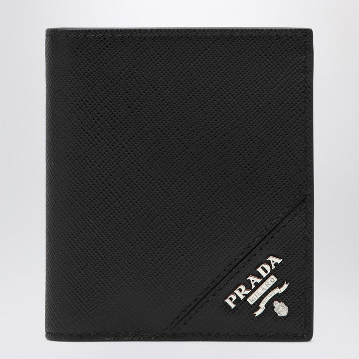 Prada Small Black Wallet In Saffiano Men