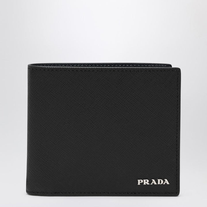 Prada Black/Blue Saffiano Wallet With Logo Men