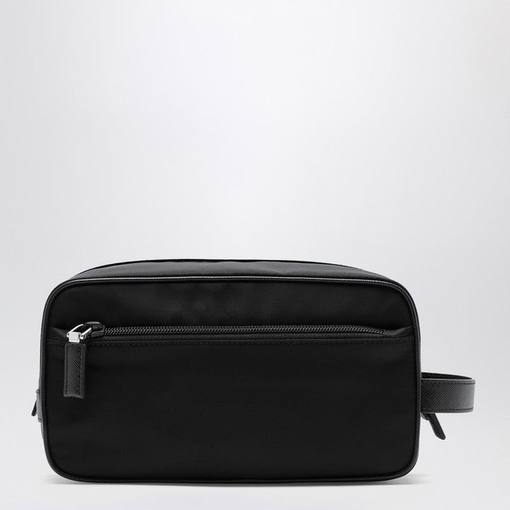 Prada Black Re-Nylon And Leather Pouch Men