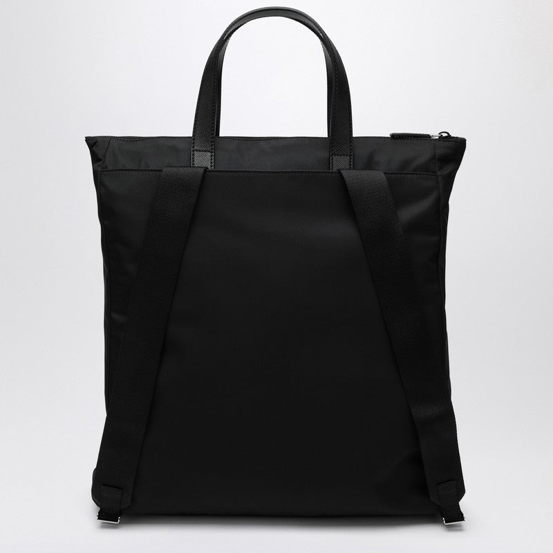 Prada Black Re-Nylon And Saffiano Shopping Bag Men