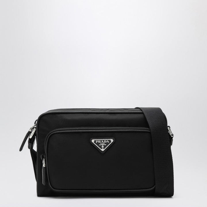 Prada Small Black Crossbody Bag In Re-Nylon And Saffiano Men