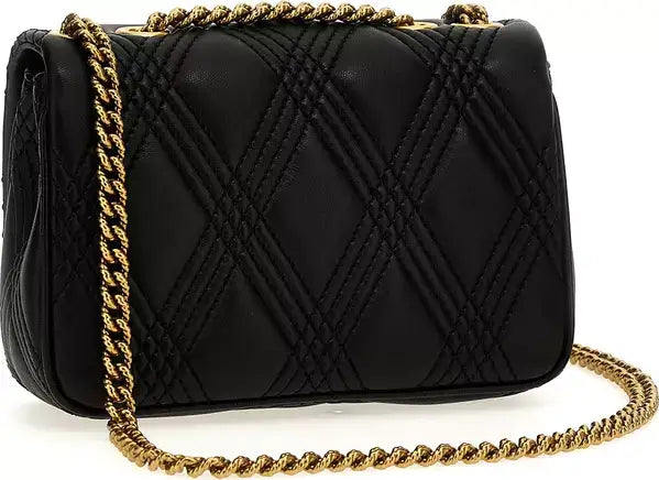 Valentino Garavani Quiltie 67 Black Lamb Leather Shoulder Bag with VLogo Signature and quilted detailing