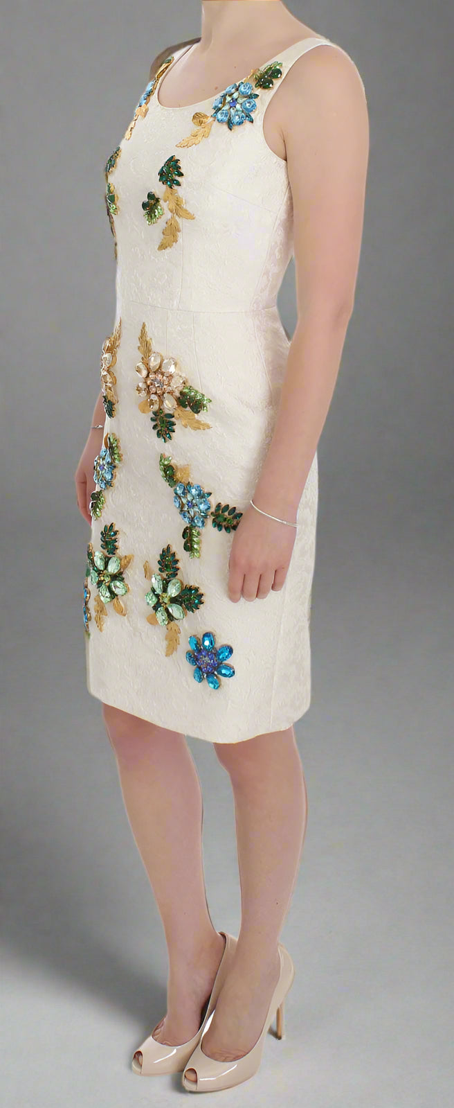 DOLCE & GABBANA Elegant Floral Brocade Sheath Dress