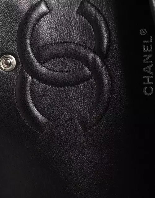 Preloved CHANEL classic quilted handbag front view Authentic CHANEL black leather flap bag CHANEL gold chain shoulder bag – preloved Vintage CHANEL logo clutch purse Secondhand CHANEL luxury tote with dust bag