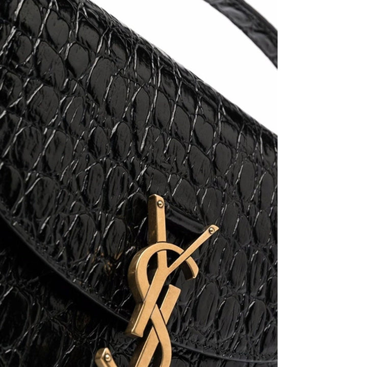 Saint Laurent Kaia Croco Shoulder Bag Women