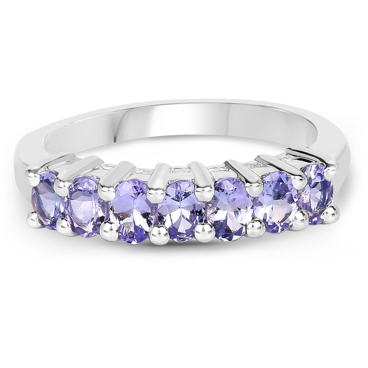 1.19 Carat Genuine Tanzanite .925 Sterling Silver Ring