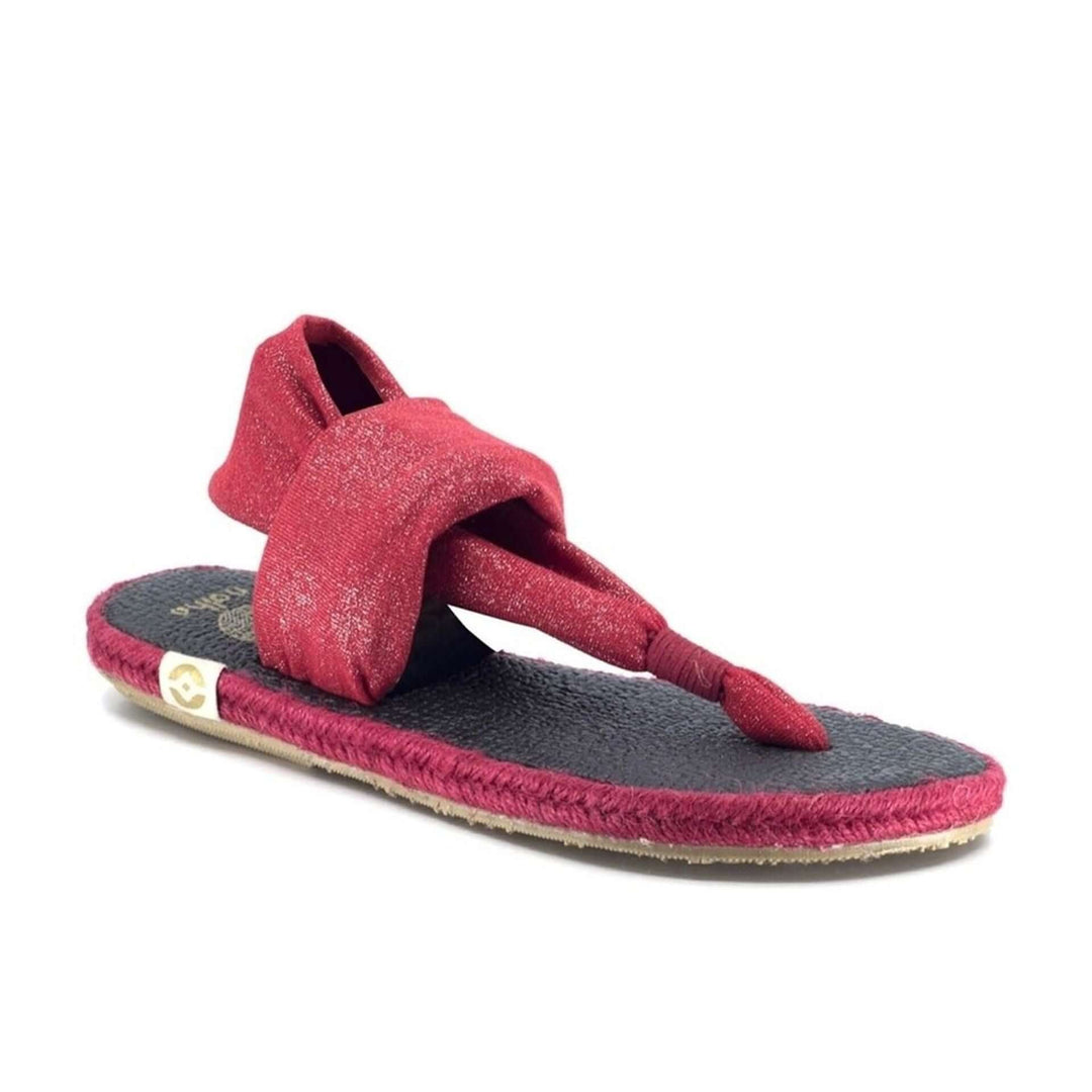 Nalho women's red fabric flip flop Sandals