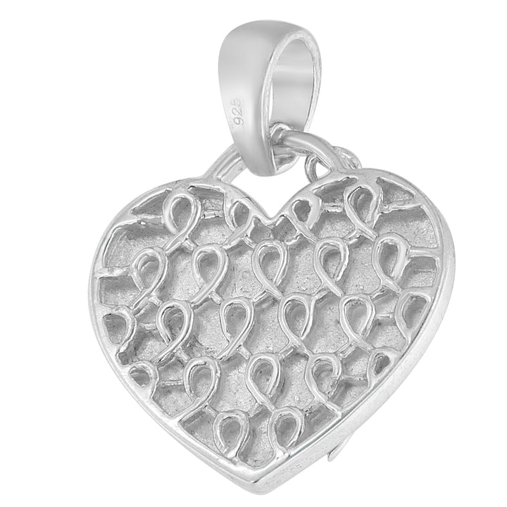 .925 Sterling Silver 1/10 cttw Diamond Heart Pendant Necklace (H-I, I1-I2)