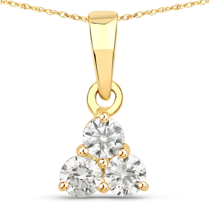 0.33 Carat Genuine Lab Grown Diamond 14K Yellow Gold Pendant