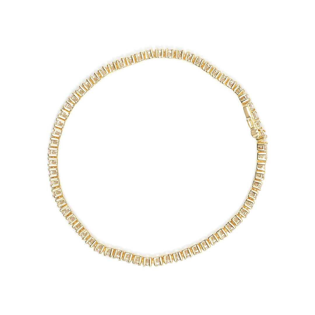 14K Yellow Gold 6.0 Cttw Classic 4 Prong Set Round Brilliant Cut Diamond Tennis Bracelet (K-L Color, VS2-SI1 Clarity) - 7.25"