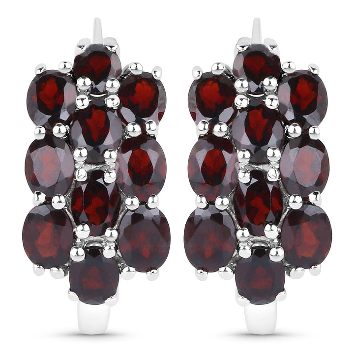 10.40 Carat Genuine Garnet .925 Sterling Silver 3 Piece Jewelry Set (Ring, Earrings, and Pendant w/ Chain)