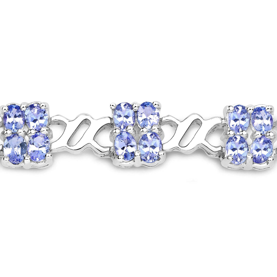 8.16 Carat Genuine Tanzanite .925 Sterling Silver Bracelet