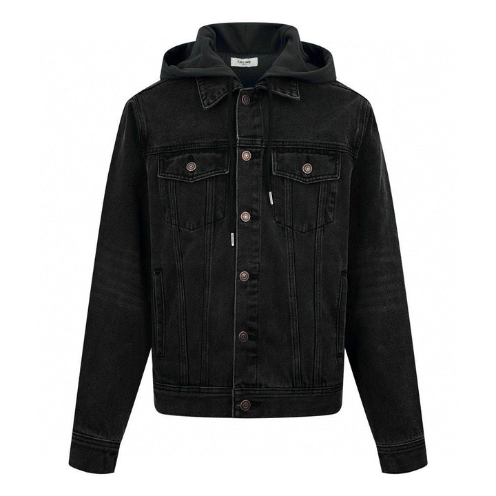 CELINE Washed Grey Denim Jacket – Casual Single-Breasted