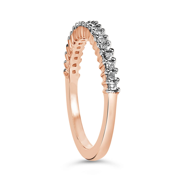 10K Rose Gold Plated Sterling Silver 1/3 Cttw Diamond Band Ring
