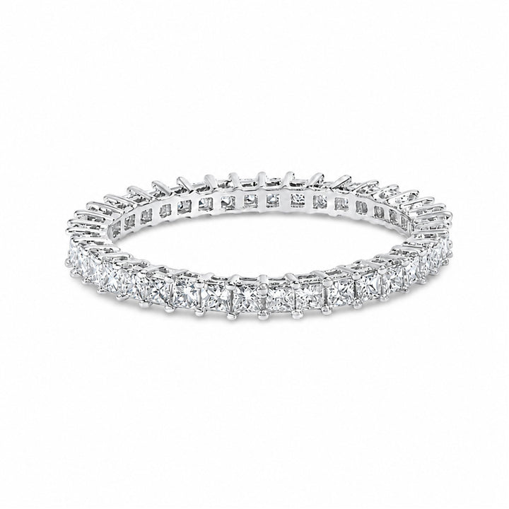 14K White Gold 1.0 Cttw Princess Diamond Eternity Band Ring