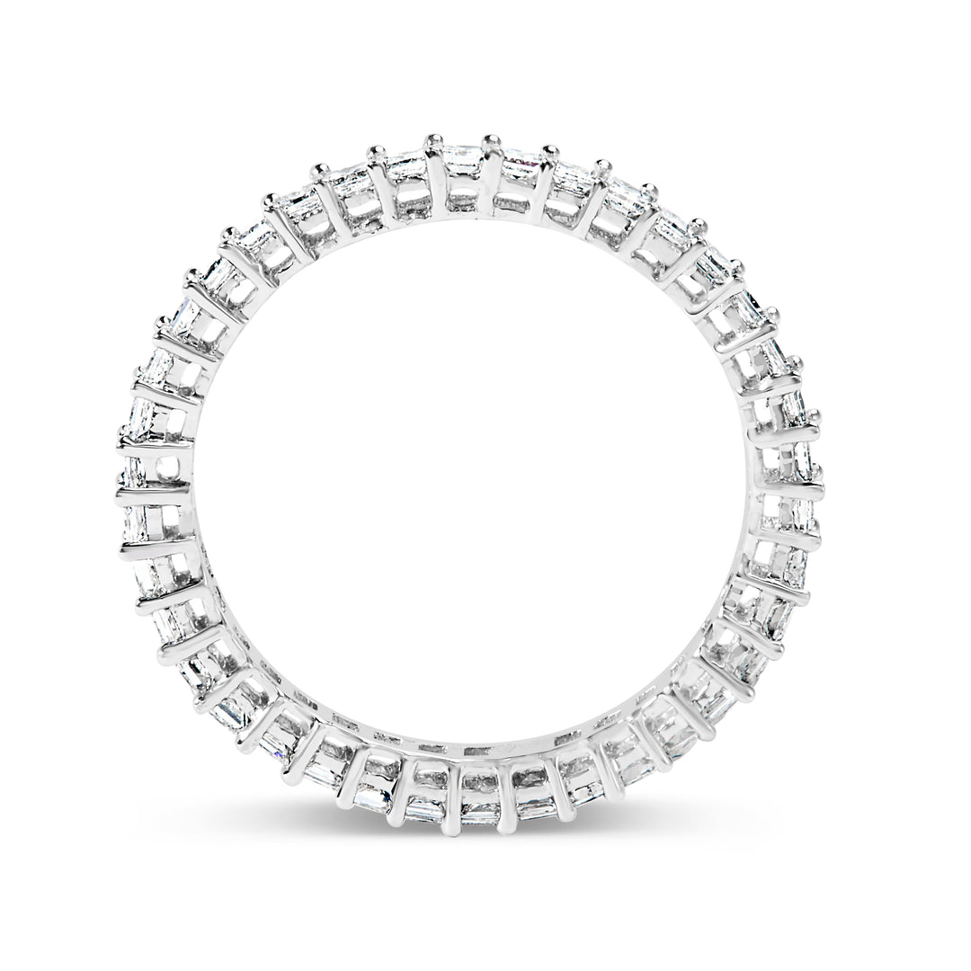 14K White Gold 1.0 Cttw Princess Diamond Eternity Band Ring