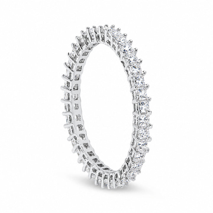 14K White Gold 1.0 Cttw Princess Diamond Eternity Band Ring