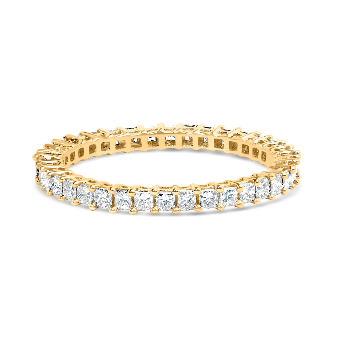 14K White Gold 1.0 Cttw Princess Diamond Eternity Band Ring