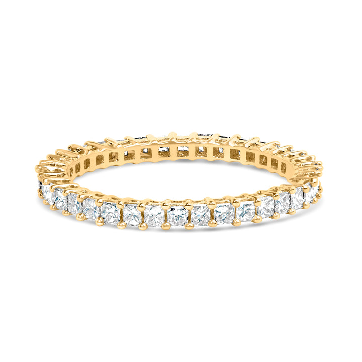 14K White Gold 1.0 Cttw Princess Diamond Eternity Band Ring