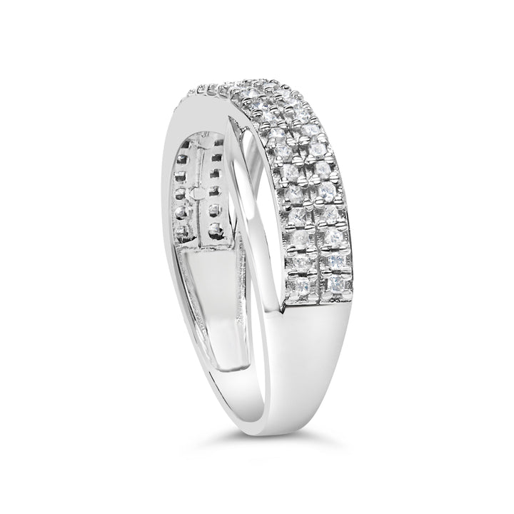 10K White Gold 1/2 Cttw Princess Diamond Split Shank Band Ring