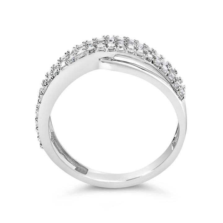 10K White Gold 1/2 Cttw Princess Diamond Split Shank Band Ring