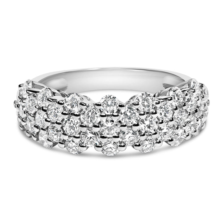 .925 Sterling Silver 2.0 cttw Lab Grown Diamond Scattered Band Ring (F-G Color, VS1-VS2 Clarity) - Ring Size 7