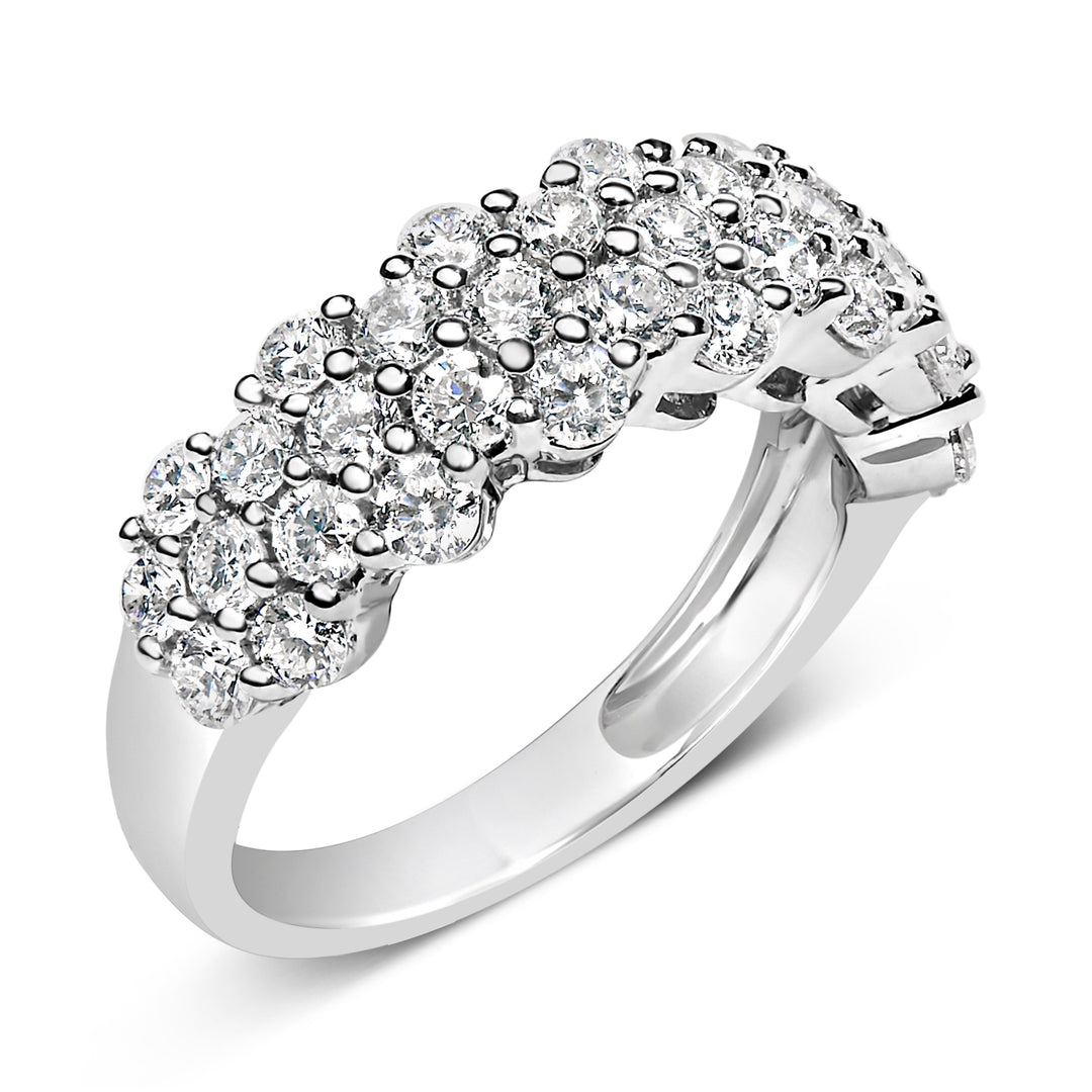 .925 Sterling Silver 2.0 cttw Lab Grown Diamond Scattered Band Ring (F-G Color, VS1-VS2 Clarity) - Ring Size 7